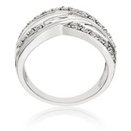 Four strand diamond ring