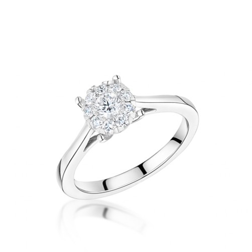 Cluster engagement ring