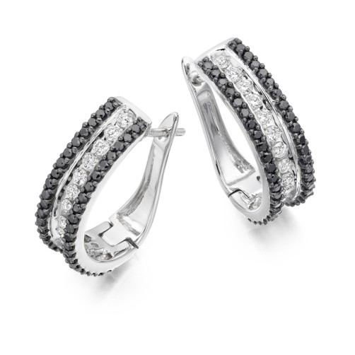 Three row hoop earrings