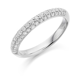 Pave set diamond half eternity ring
