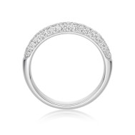 Pave set diamond half eternity ring