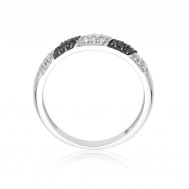 Black diamond set half eternity ring