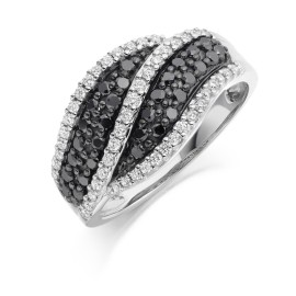 Black diamond set ring
