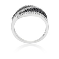 Black diamond set dress ring