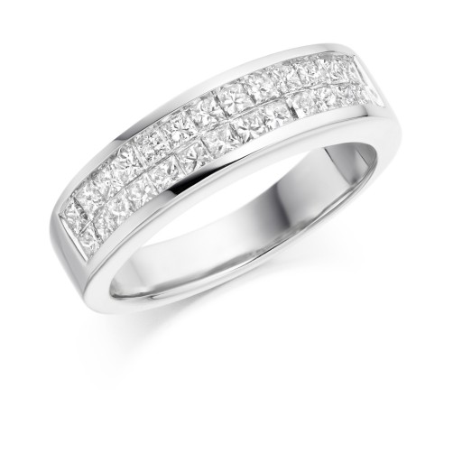 Double row half eternity ring