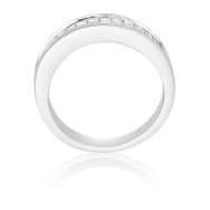 Double row half eternity ring