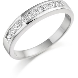 Princess cut half eternity ring